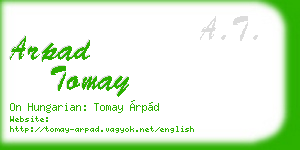 arpad tomay business card